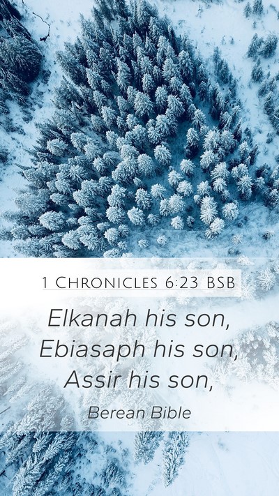 1 Chronicles 6:23 BSB Mobile Phone Wallpaper - Elkanah his son, Ebiasaph his son, Assir his - Mobile Bible Verse Wallpaper