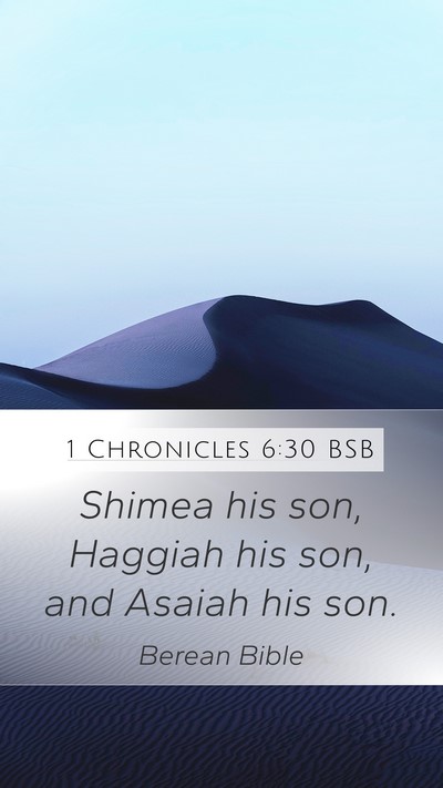 1 Chronicles 6:30 BSB Mobile Phone Wallpaper - Shimea his son, Haggiah his son, and Asaiah his - Mobile Bible Verse Wallpaper