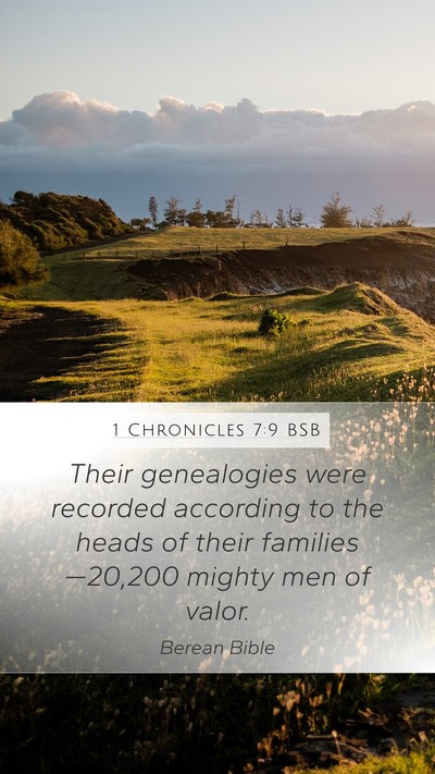 1 Chronicles 7:9 BSB Mobile Phone Wallpaper - Their genealogies were recorded according to the - Mobile Bible Verse Wallpaper