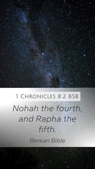 1 Chronicles 8:2 BSB Mobile Phone Wallpaper - Nohah the fourth, and Rapha the - Mobile Bible Verse Wallpaper