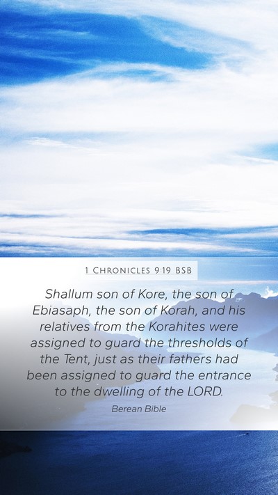 1 Chronicles 9:19 BSB Bible Verse Image
