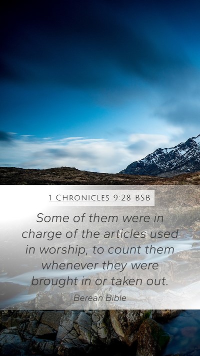1 Chronicles 9:28 BSB Bible Verse Image