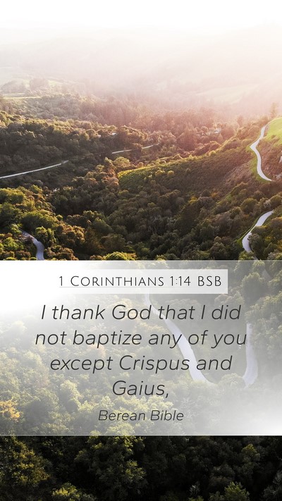 1 Corinthians 1:14 BSB Bible Verse Image