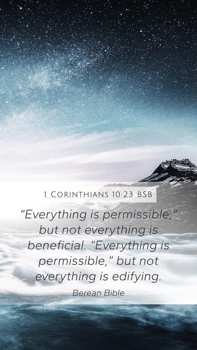 1 Corinthians 10:23 BSB Bible Verse Image