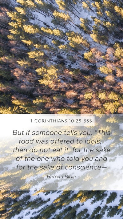 1 Corinthians 10:28 BSB Bible Verse Image