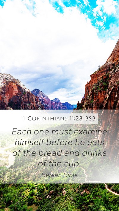 1 Corinthians 11:28 BSB Bible Verse Image
