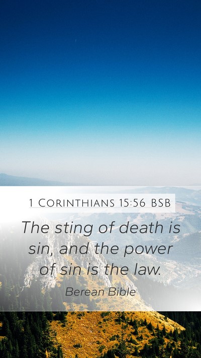 1 Corinthians 15:56 BSB Bible Verse Image