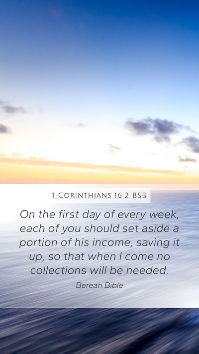 1 Corinthians 16:2 BSB Bible Verse Image