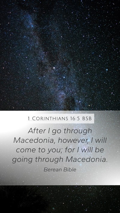 1 Corinthians 16:5 BSB Bible Verse Image