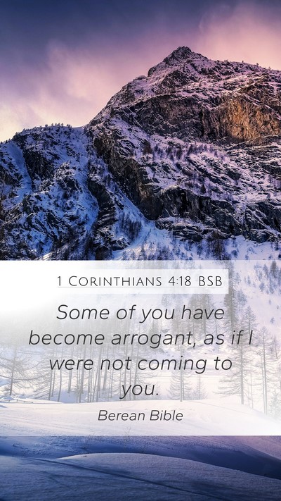 1 Corinthians 4:18 BSB Bible Verse Image
