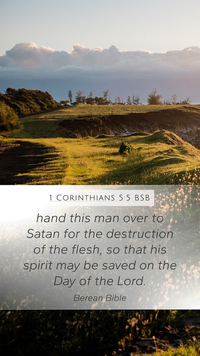 1 Corinthians 5:5 BSB Bible Verse Image