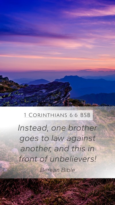 1 Corinthians 6:6 BSB Bible Verse Image