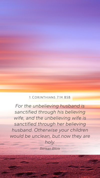 1 Corinthians 7:14 BSB Bible Verse Image