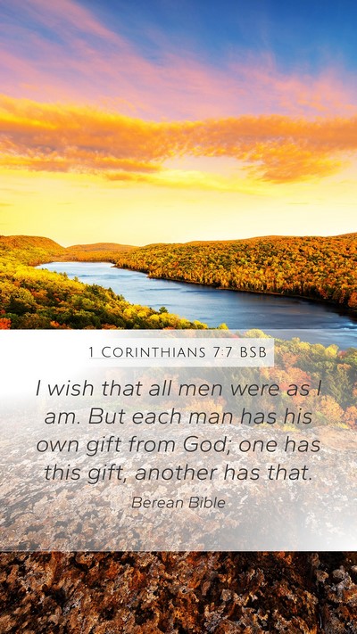 1 Corinthians 7:7 BSB Bible Verse Image