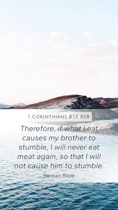 1 Corinthians 8:13 BSB Bible Verse Image