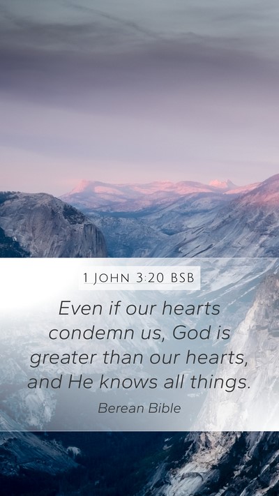 1 John 3:20 BSB Bible Verse Image