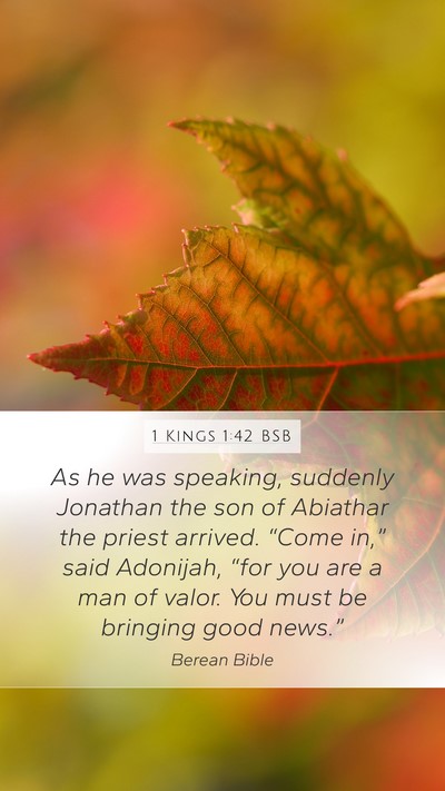 1 Kings 1:42 BSB Bible Verse Image