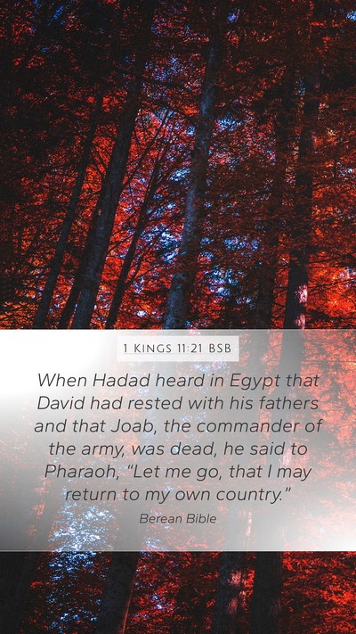 1 Kings 11:21 BSB Bible Verse Image