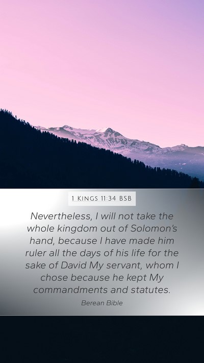 1 Kings 11:34 BSB Bible Verse Image
