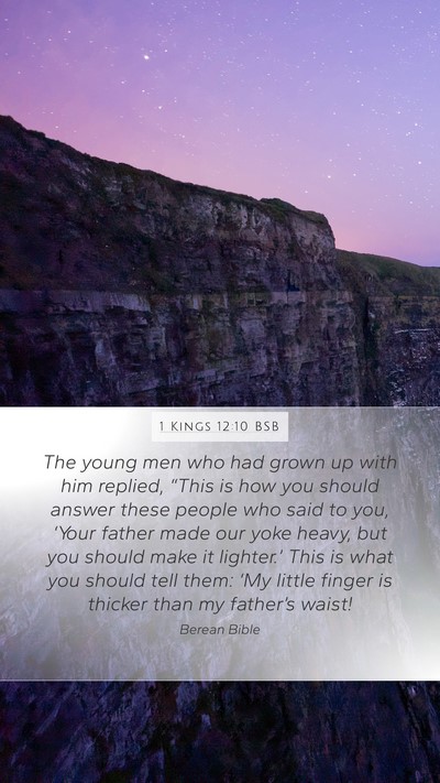 1 Kings 12:10 BSB Bible Verse Image