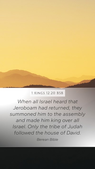 1 Kings 12:20 BSB Bible Verse Image