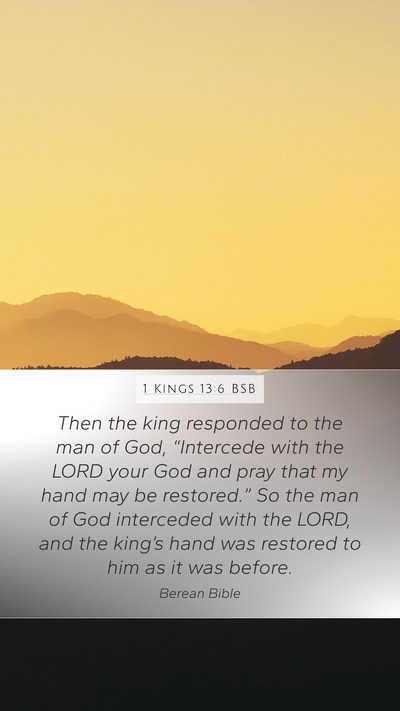 1 Kings 13:6 BSB Bible Verse Image