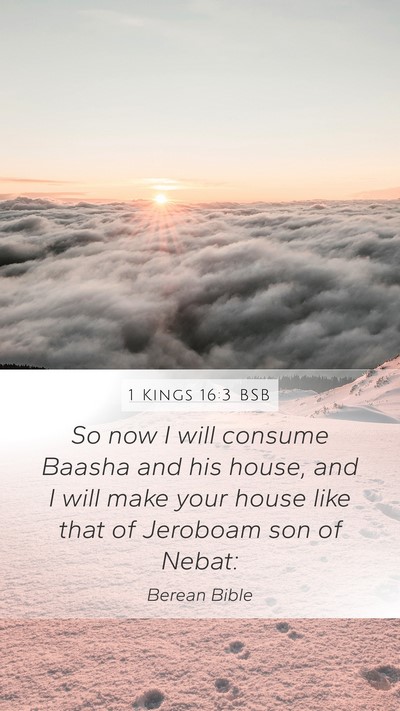 1 Kings 16:3 BSB Mobile Phone Wallpaper - So now I will consume Baasha and his house, and I - Mobile Bible Verse Wallpaper