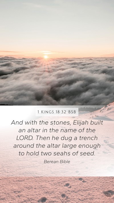 1 Kings 18:32 BSB Bible Verse Image