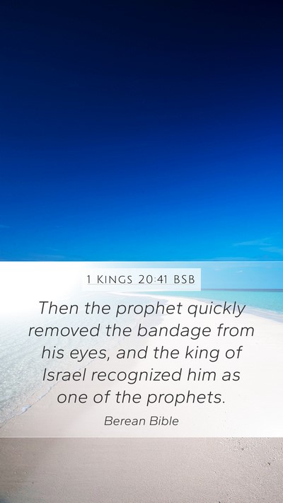 1 Kings 20:41 BSB Mobile Phone Wallpaper - Then the prophet quickly removed the bandage from - Mobile Bible Verse Wallpaper