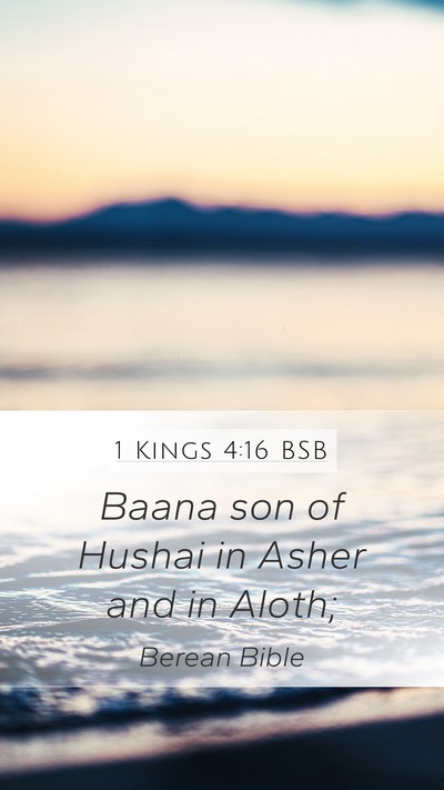 1 Kings 4:16 BSB Mobile Phone Wallpaper - Baana son of Hushai in Asher and in - Mobile Bible Verse Wallpaper