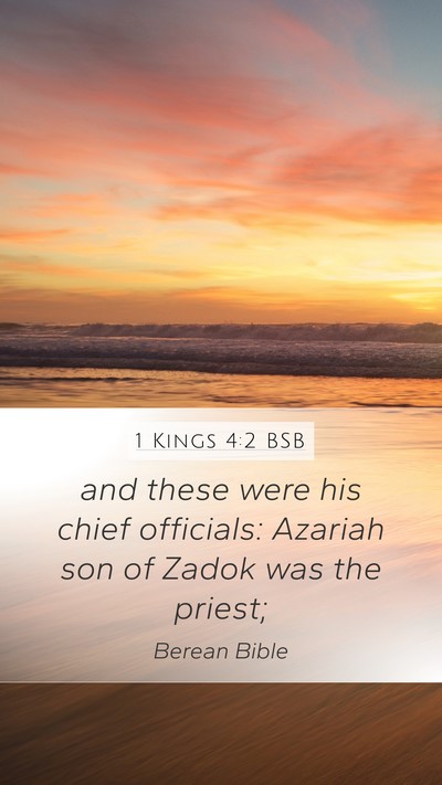 1 Kings 4:2 BSB Bible Verse Image