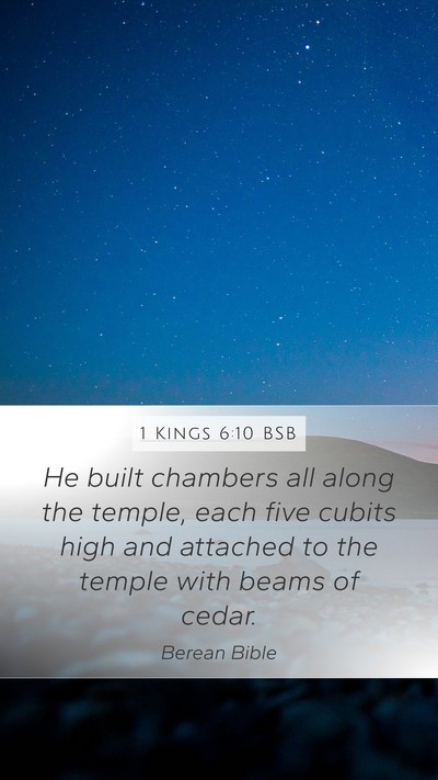 1 Kings 6:10 BSB Mobile Phone Wallpaper - He built chambers all along the temple, each five - Mobile Bible Verse Wallpaper
