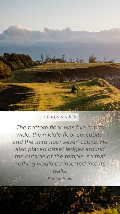 1 Kings 6:6 BSB Mobile Phone Wallpaper - The bottom floor was five cubits wide, the middle - Mobile Bible Verse Wallpaper