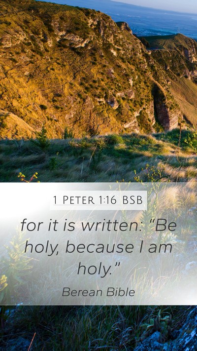 1 Peter 1:16 BSB Bible Verse Image