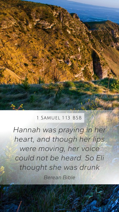 1 Samuel 1:13 BSB Bible Verse Image