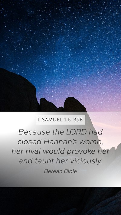 1 Samuel 1:6 BSB Bible Verse Image
