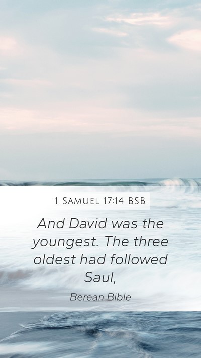 1 Samuel 17:14 BSB Mobile Phone Wallpaper - And David was the youngest. The three oldest had - Mobile Bible Verse Wallpaper