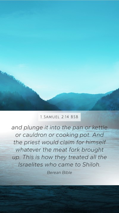 1 Samuel 2:14 BSB Mobile Phone Wallpaper - and plunge it into the pan or kettle or cauldron - Mobile Bible Verse Wallpaper