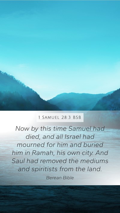 1 Samuel 28:3 BSB Bible Verse Image