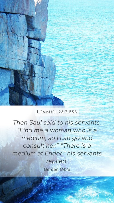 1 Samuel 28:7 BSB Bible Verse Image