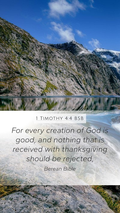 1 Timothy 4:4 BSB Bible Verse Image