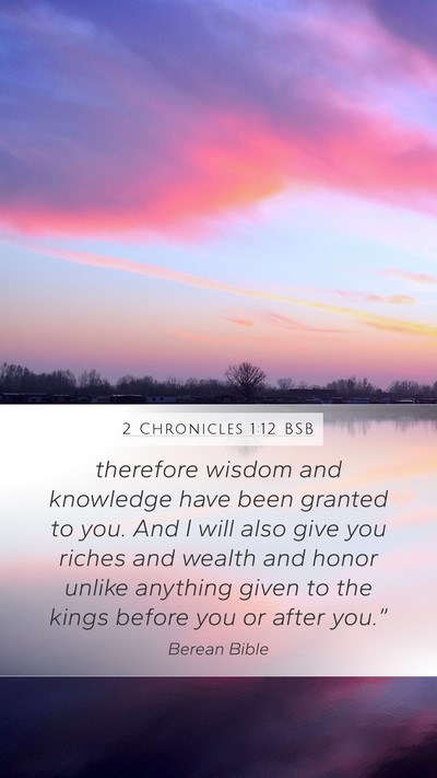 2 Chronicles 1:12 BSB Bible Verse Image