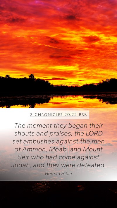 2 Chronicles 20:22 BSB Bible Verse Image