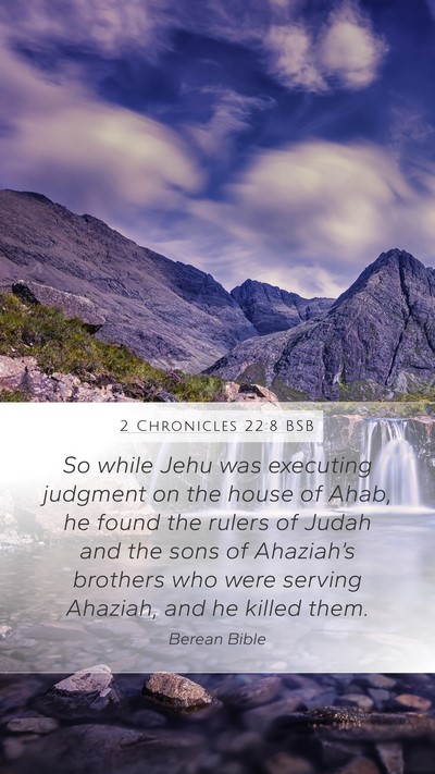 2 Chronicles 22:8 BSB Bible Verse Image