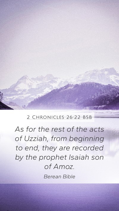 2 Chronicles 26:22 BSB Bible Verse Image
