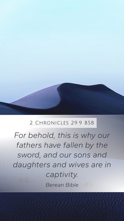 2 Chronicles 29:9 BSB Bible Verse Image
