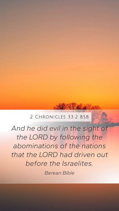 2 Chronicles 33:2 BSB Bible Verse Image