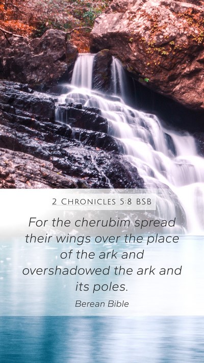 2 Chronicles 5:8 BSB Mobile Phone Wallpaper - For the cherubim spread their wings over the - Mobile Bible Verse Wallpaper