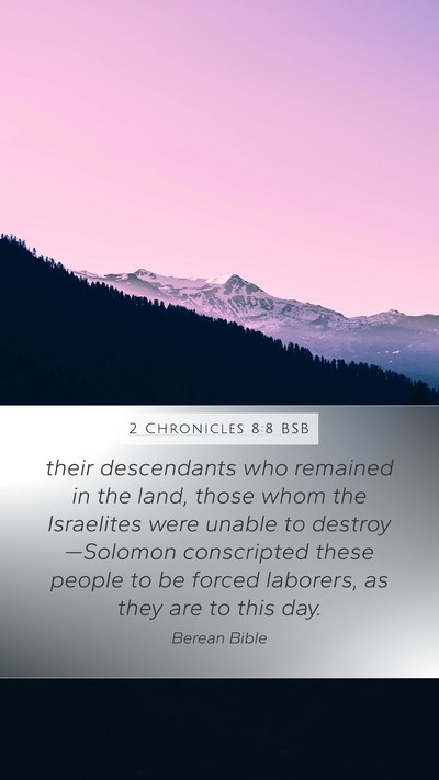 2 Chronicles 8:8 BSB Mobile Phone Wallpaper - their descendants who remained in the land, those - Mobile Bible Verse Wallpaper
