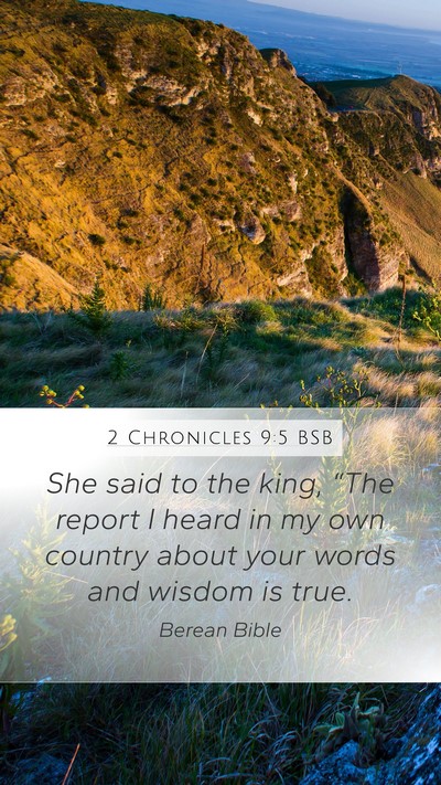 2 Chronicles 9:5 BSB Bible Verse Image